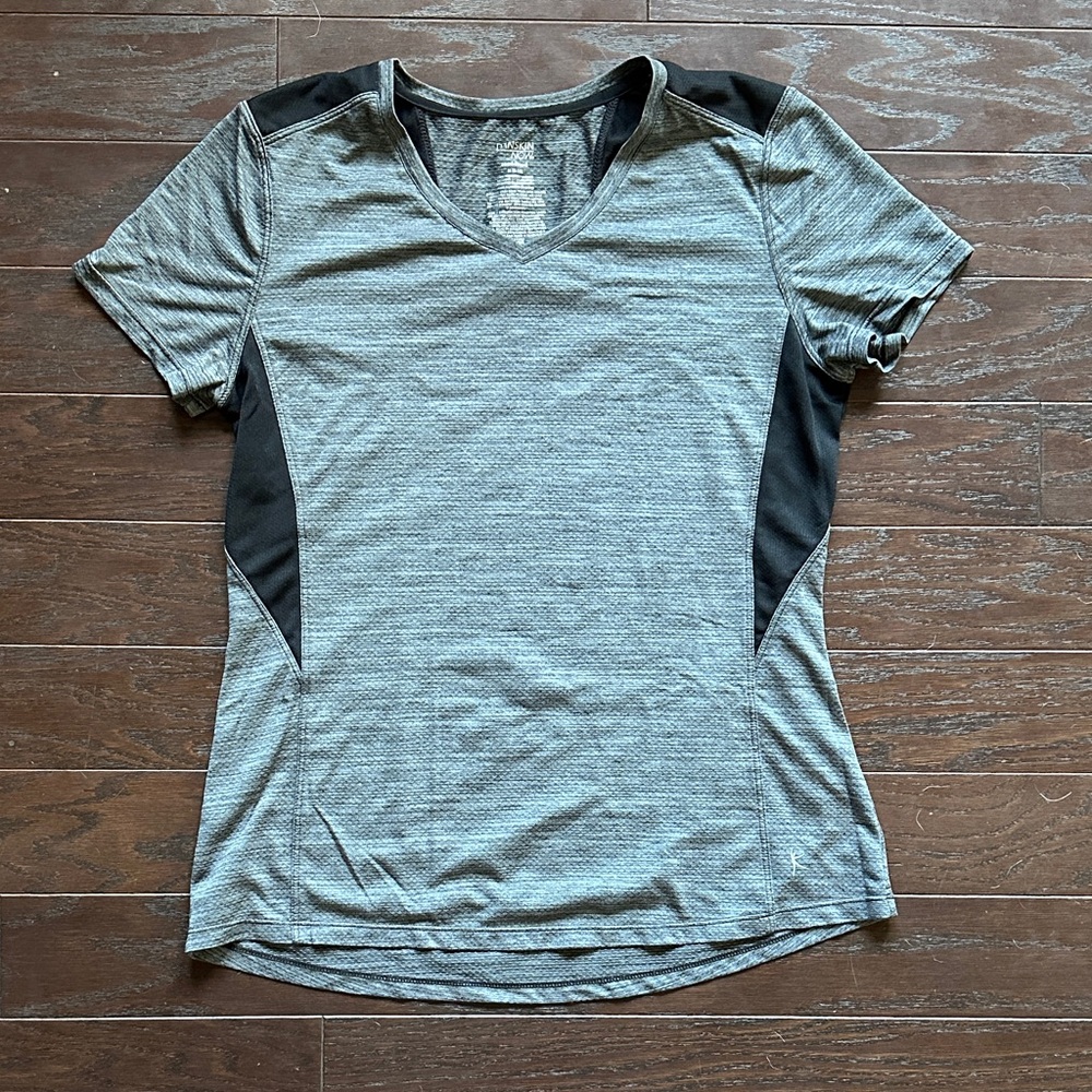 Women's Gray and Black Athletic Top